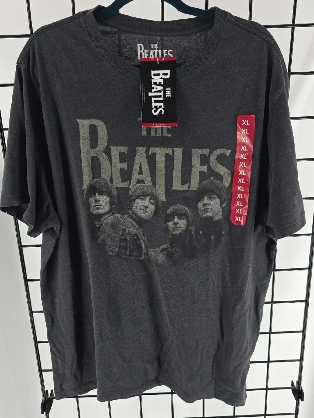 The Beatles Gray Graphic Band Tee 1965 American Tour Size XL